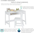 Kids Desk and Chair Set With Storage Drawers for Study