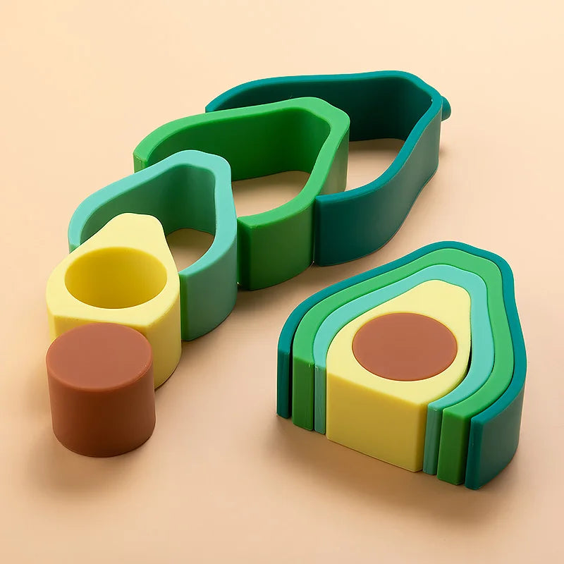 Silicone Fruit Stacking Toy for Sensory Play