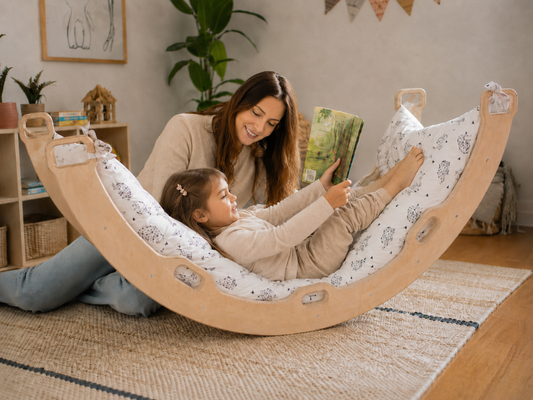 Wooden Climbing Arch Rocker with Origami Pillow