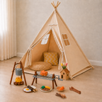 60-Inch Kids Teepee Tent with BBQ Play Set