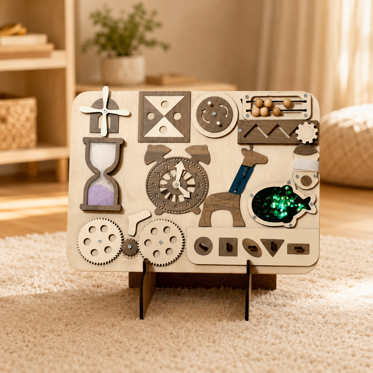 Wooden Busy Board | Montessori Sensory Activity Toy