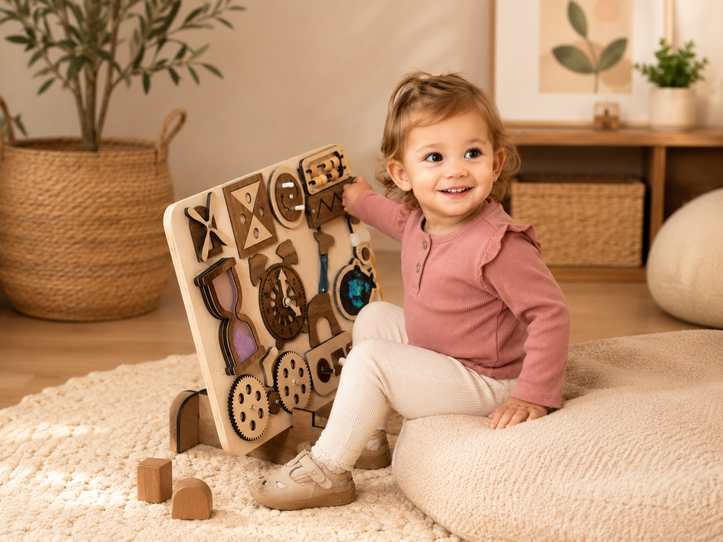 Wooden Busy Board | Montessori Sensory Activity Toy