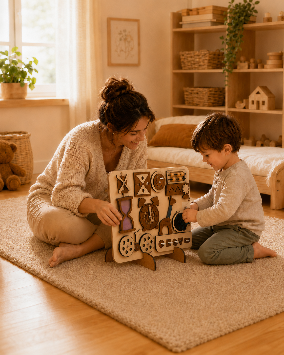 Wooden Busy Board | Montessori Sensory Activity Toy