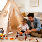 60-Inch Kids Teepee Tent with BBQ Play Set