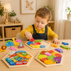 Wooden Hexagon Tangram Puzzle