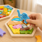 Wooden Hexagon Tangram Puzzle