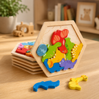 Wooden Hexagon Tangram Puzzle