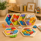 Wooden Hexagon Tangram Puzzle