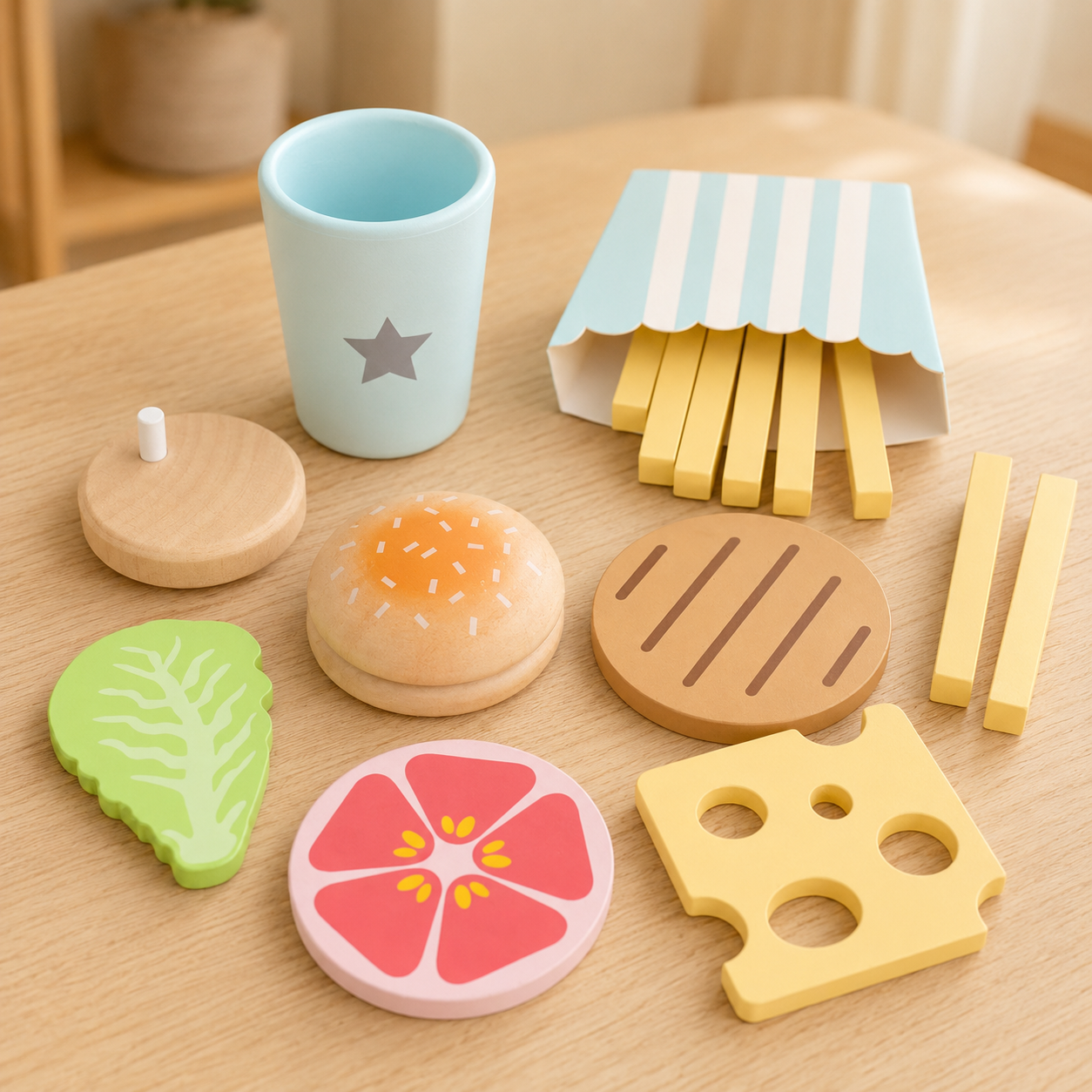 Wooden Pretend Play Food Set