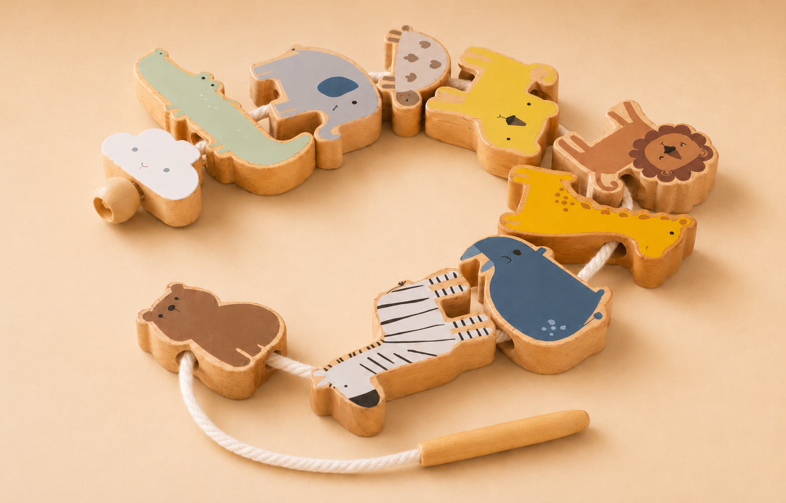Montessori Wooden Balance & Threading Toy