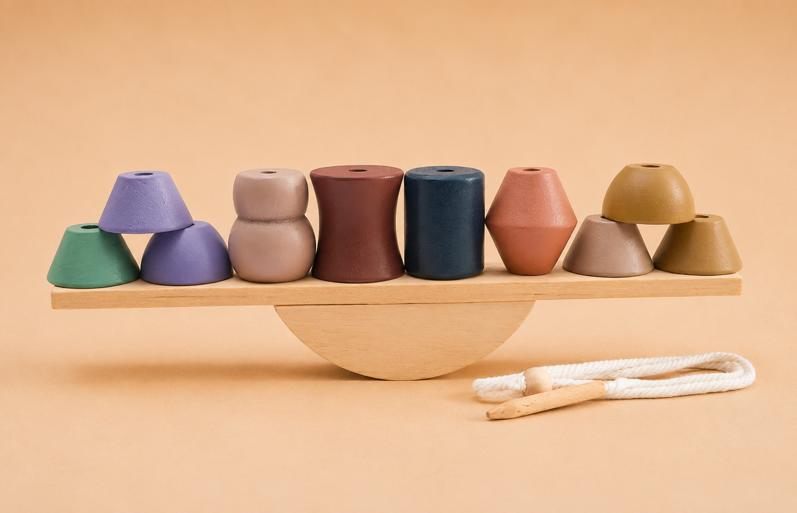 Montessori Wooden Balance & Threading Toy