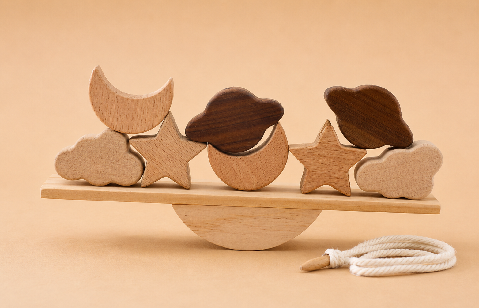 Montessori Wooden Balance & Threading Toy