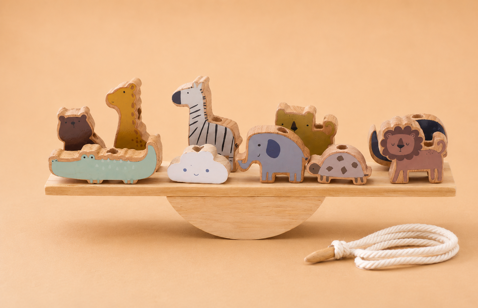 Montessori Wooden Balance & Threading Toy