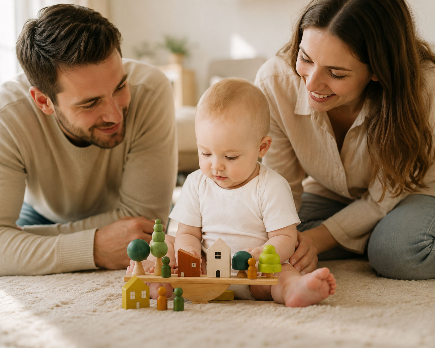 Montessori Wooden Balance & Threading Toy