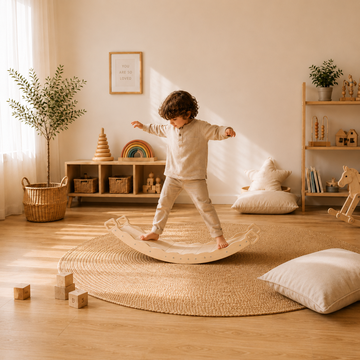 XL Wooden Balance Board | Montessori-Inspired Balance Toy
