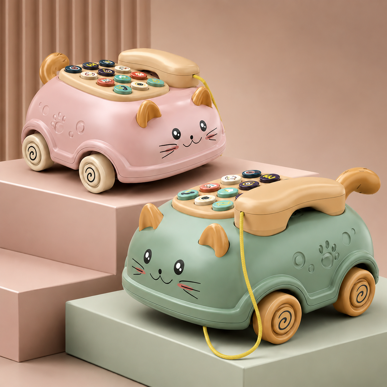 Musical Toy Phone – Cat Pull Toy