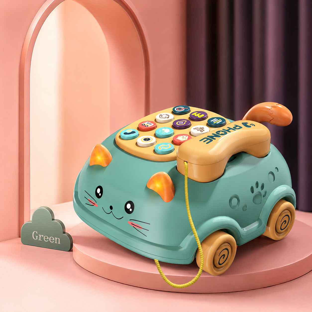 Musical Toy Phone – Cat Pull Toy