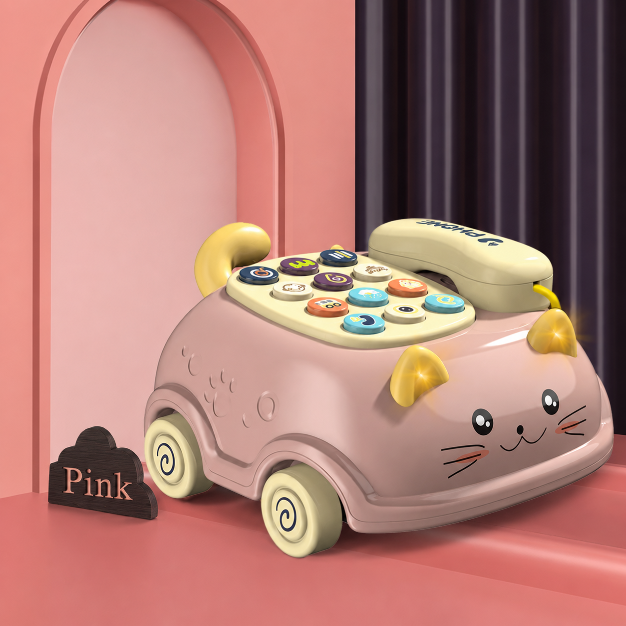 Musical Toy Phone – Cat Pull Toy
