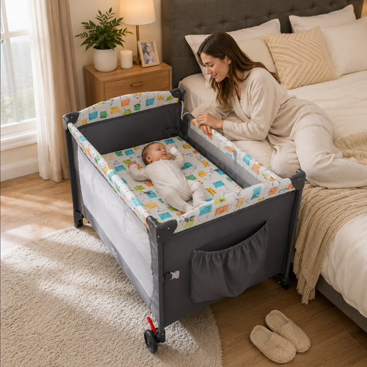 Foldable Baby Playard with Changing Table & Storage | Gray