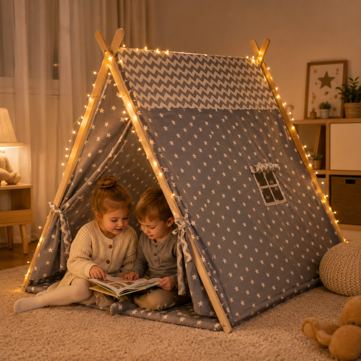 XL Kids Teepee Tent with Play Mat