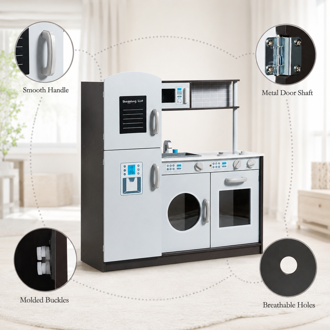 Kids Pretend Kitchen Set with Simulated Sound