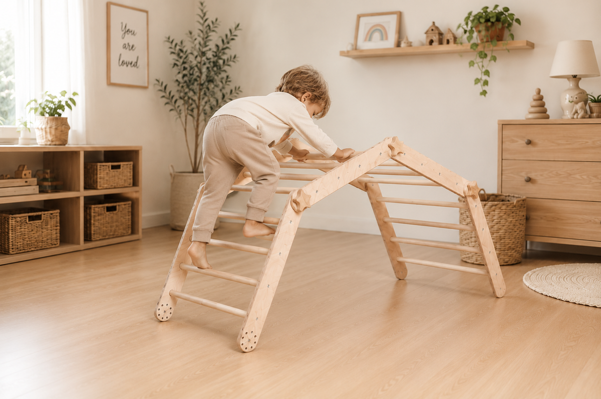 6-Piece Montessori Climber Set | Indoor Wooden Playground
