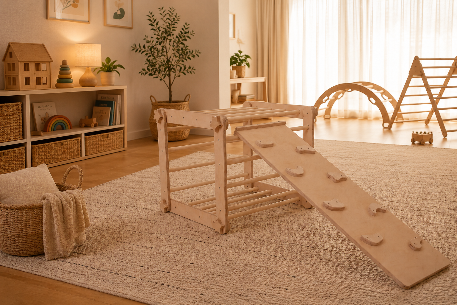 6-Piece Montessori Climber Set | Indoor Wooden Playground