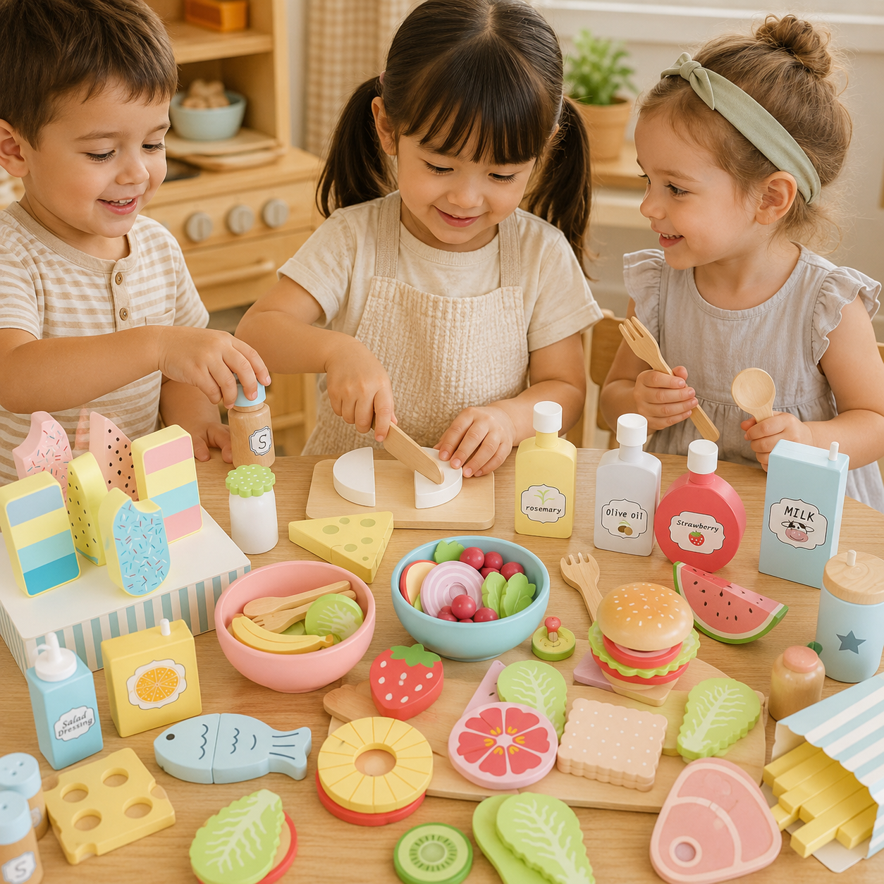 Wooden Pretend Play Food Set