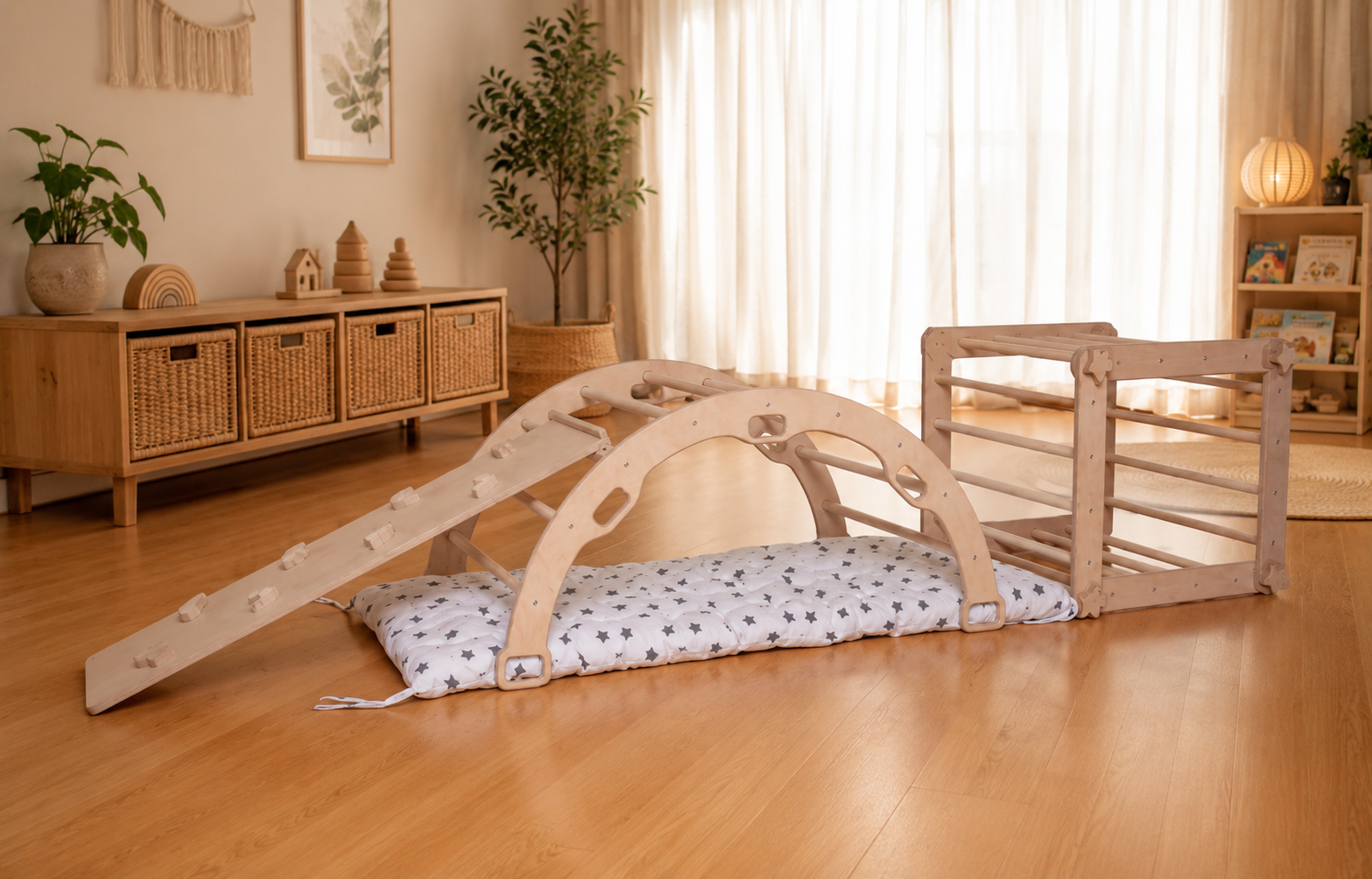 6-Piece Montessori Climber Set | Indoor Wooden Playground