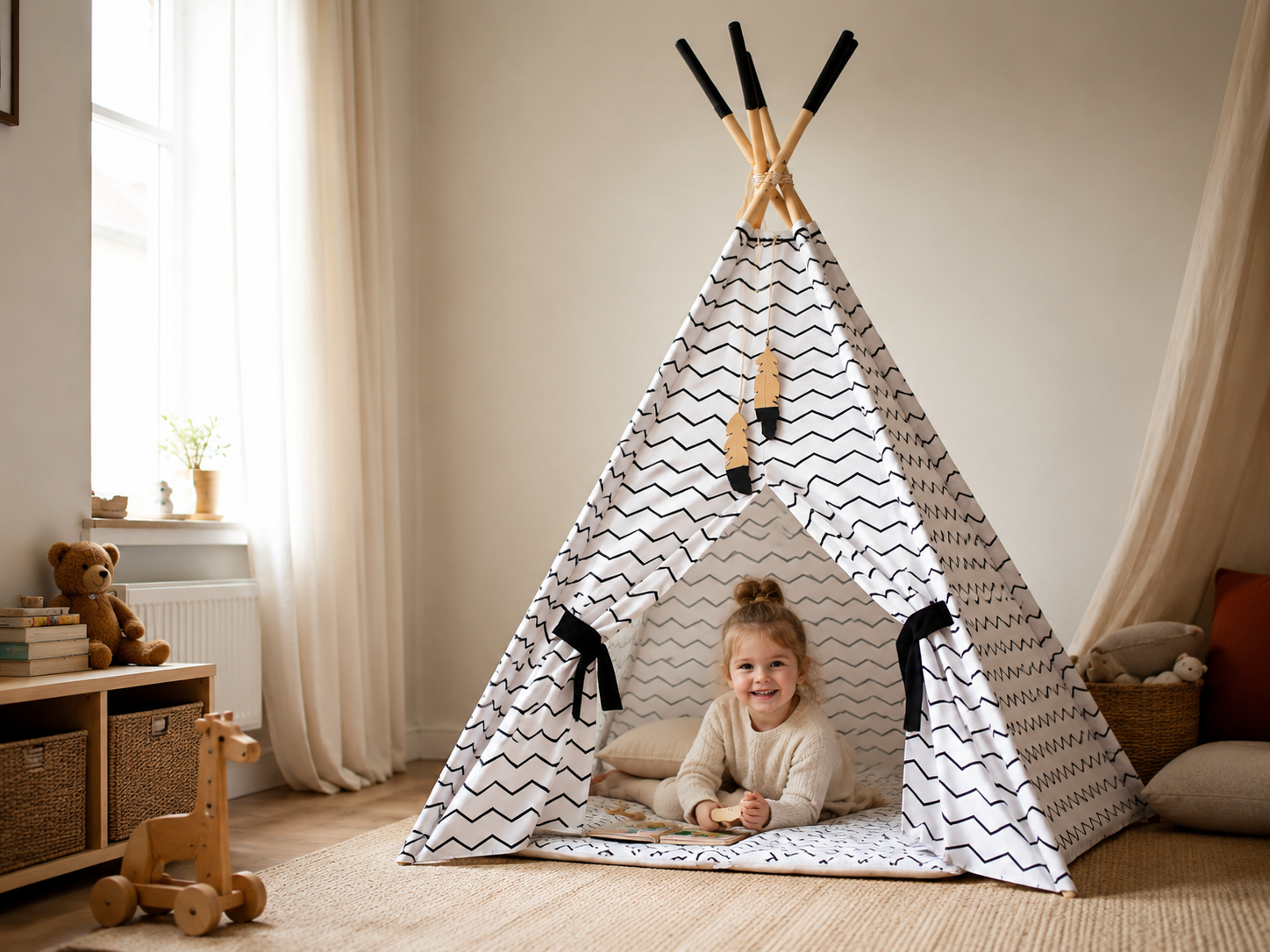 XL Kids Teepee Tent with Play Mat