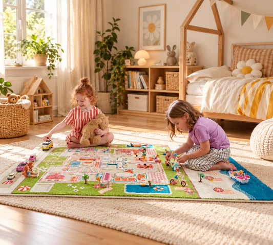 71 × 52.5-Inch Educational Play Rug for Kids