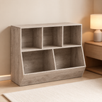 Kids Bookshelf & Toy Storage Cabinet – Greige