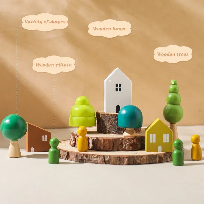 Montessori Wooden Balance & Threading Toy