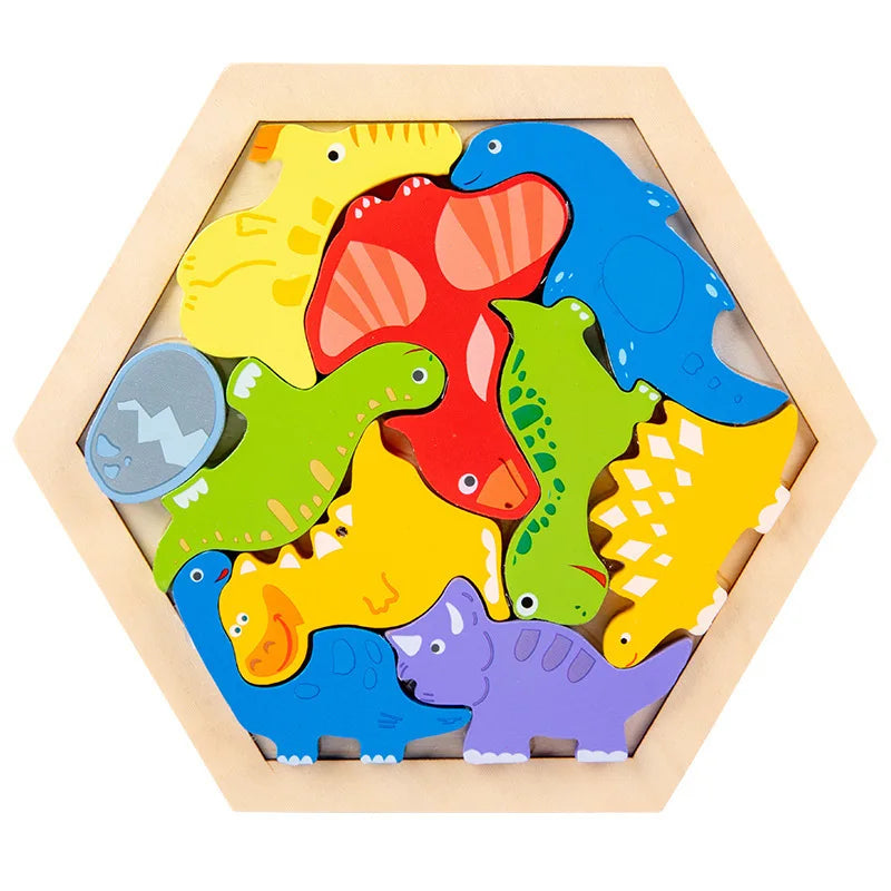 Wooden Hexagon Tangram Puzzle
