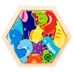 Wooden Hexagon Tangram Puzzle