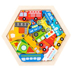 Wooden Hexagon Tangram Puzzle