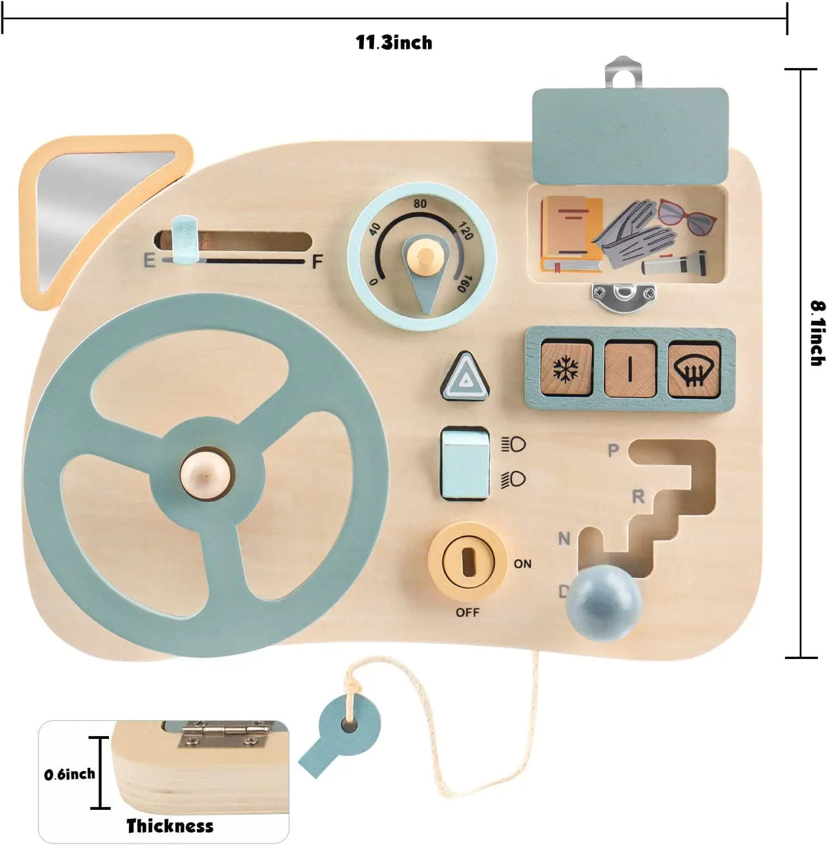 Montessori Wooden Car Dashboard Sensory Toy
