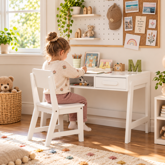 Kids Desk & Chair Set with Storage