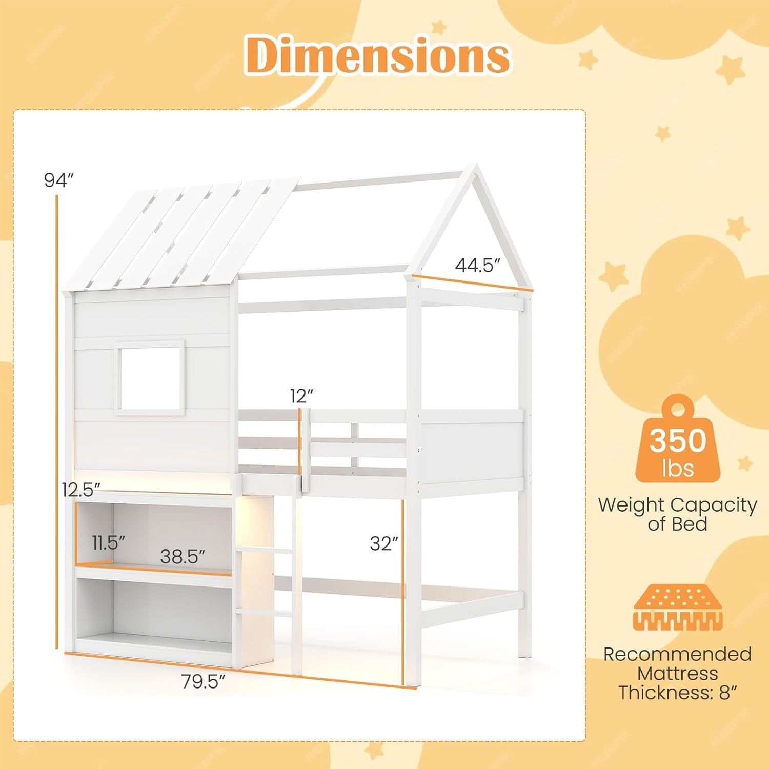 Twin Loft Bed With LED Illumination Engineering Solution-1