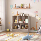 Kids Bookshelf & Toy Storage Cabinet – Greige